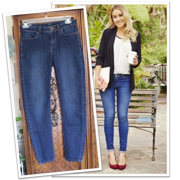 LC Lauren Conrad Skinny Ankle Jeans - Darkwash, Size 2 - Picture 1 of 12